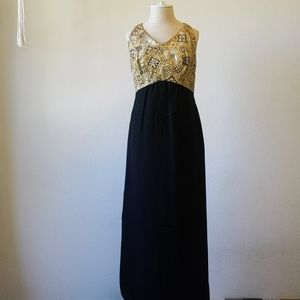 Vintage 60s lined maxi dress